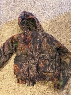 Remington Kids Camo Hooded Jacket - Brown Green Black